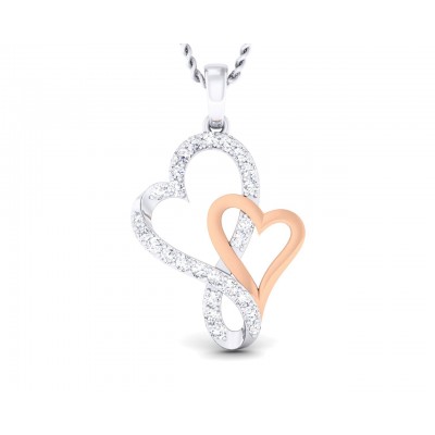 Sofy Mingling Hearts diamond pendant in 18k gold